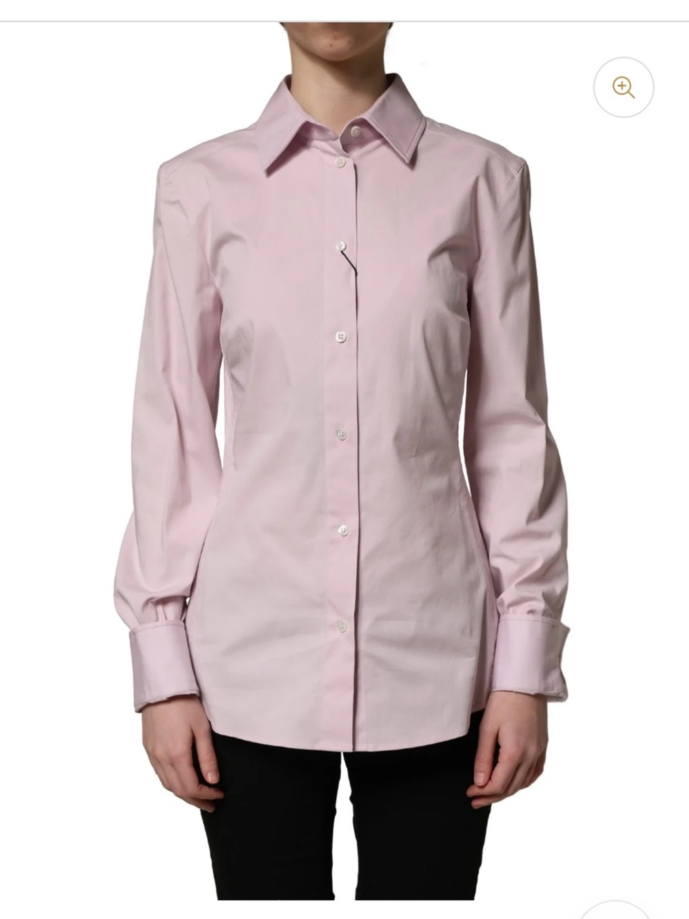 Dolce & Gabbana Light Pink Cotton Button-Down Shirt